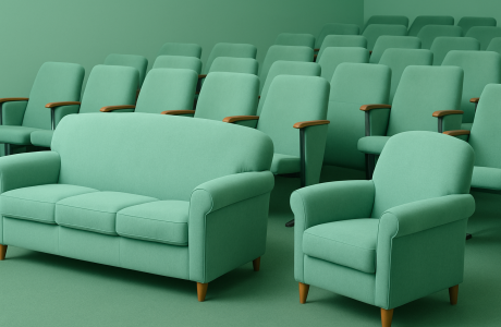 Перетяжка и ремонт мебели для актового зала