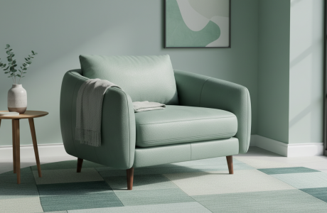 Перетяжка кресла экокожей